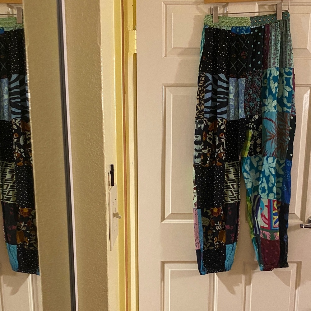 Nwot Advance Apparels Multicolor Patchwork Cuffed… - image 2